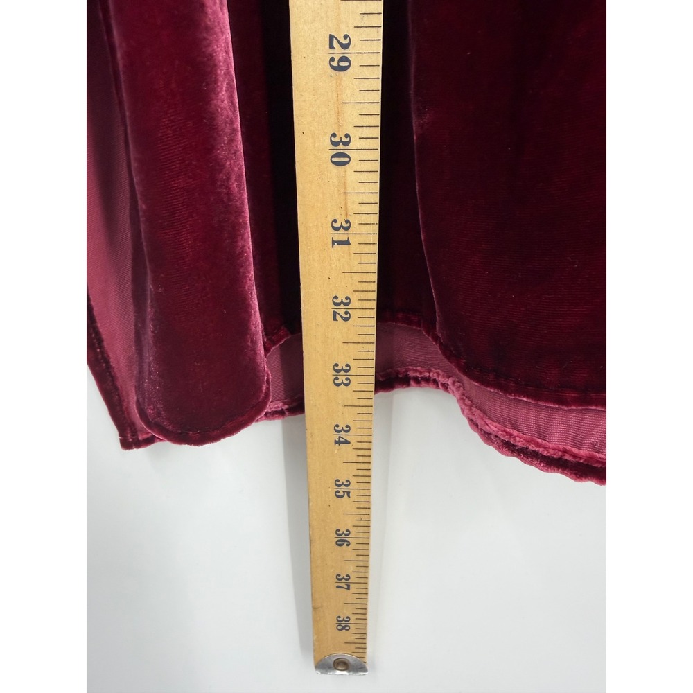 Eileen Fisher Velvet Shirt Women Large Burgundy Silk Blend Button Front Tunic - Picture 7 of 8